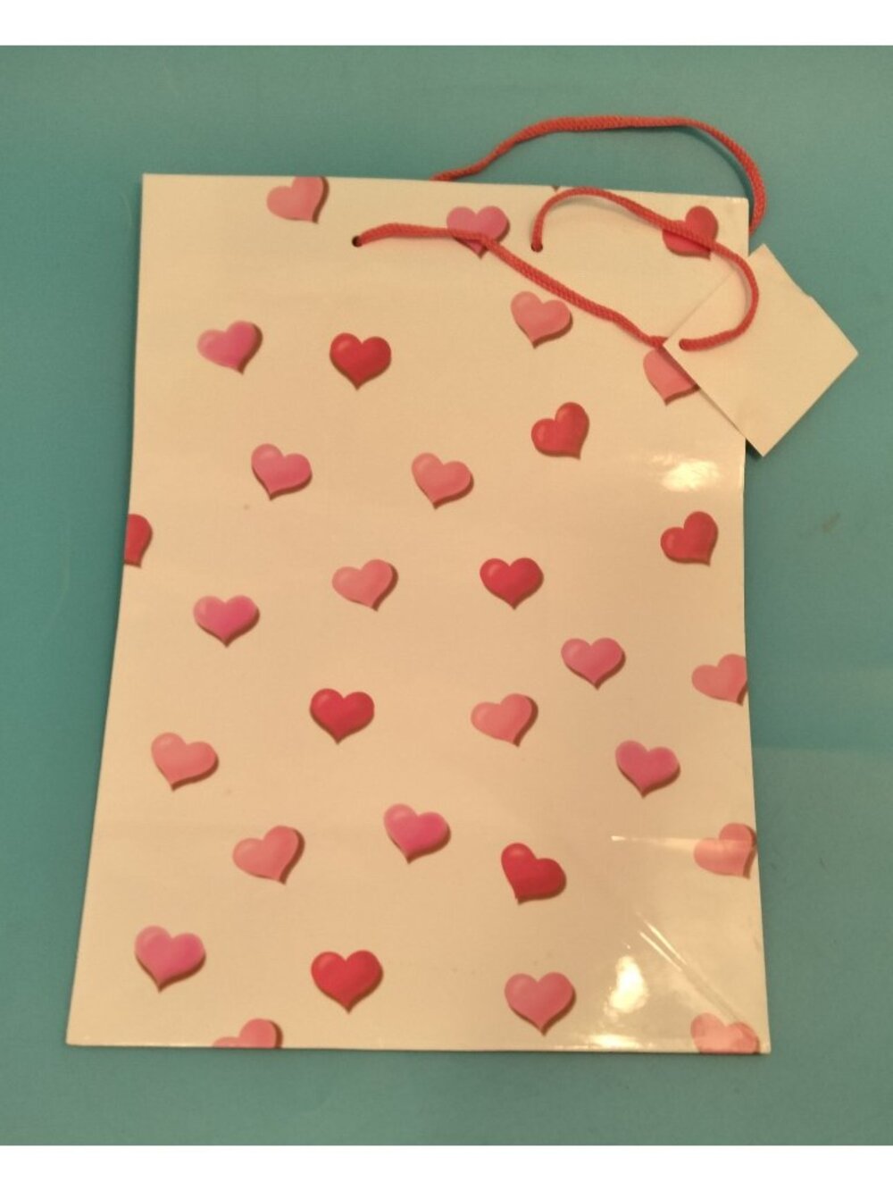 White red Hearts Gift Bags Handles
